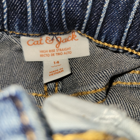 NWT | 2 Pairs of Cat & Jack Girls High Rise Straight Jeans | Size 14 - Picture 12 of 14